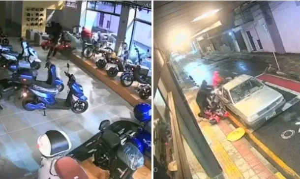 Criminosos invadem loja de motos e furtam veículos elétricos em Pindamonhangaba