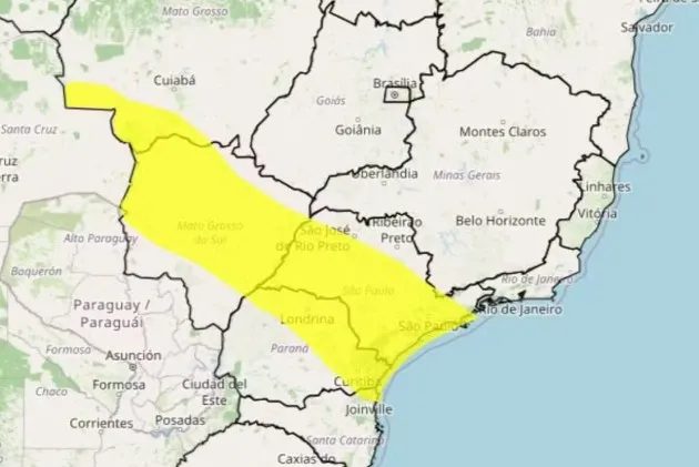 Vale do Paraíba entra em alerta para chuvas intensas e ventos de até 60 km/h neste sábado
